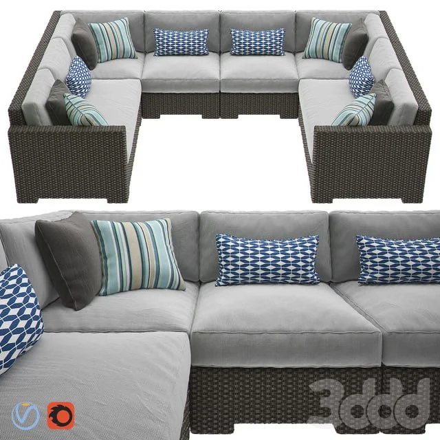 VENTURA Umber 6-Piece Loveseat